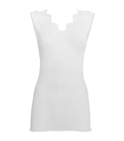 Zimmerli Ribbed Tank Top In White