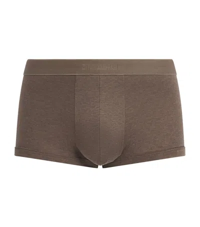 Zimmerli Sea Island Cotton Boxer Briefs In Brown