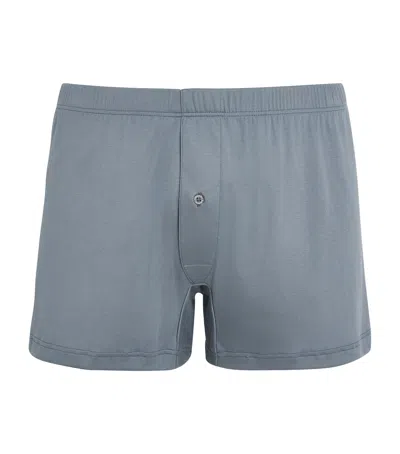 Zimmerli Sea Island Cotton Boxer Shorts In Grey