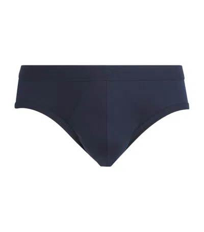 Zimmerli Sea Island Cotton Briefs In Blue