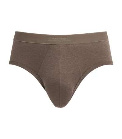Zimmerli Sea Island Cotton Briefs In Brown