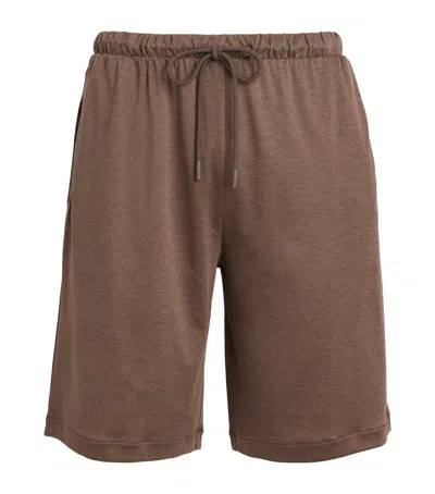 Zimmerli Sea Island Cotton Pyjama Shorts In Brown