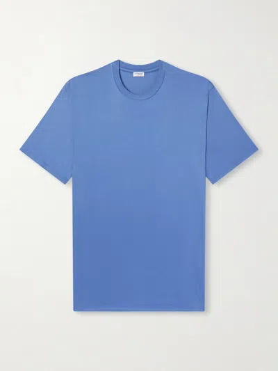 Zimmerli Sea Island Cotton-jersey T-shirt In Blue