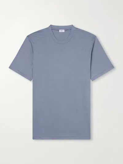 Zimmerli Sea Island Cotton-jersey T-shirt In Blue