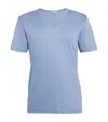 Zimmerli Sea Island V-neck T-shirt In Blue