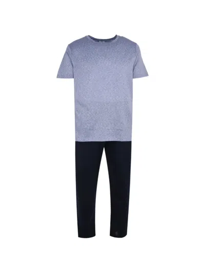 Zimmerli Short-sleeve Pajamas In Blue