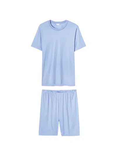 Zimmerli Short-sleeve Pajamas In Blue
