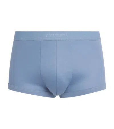 Zimmerli Stretch-cotton Boxer Briefs In Blue