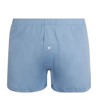 Zimmerli Stretch-cotton Boxer Shorts In Blue