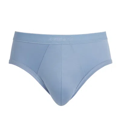 Zimmerli Stretch-cotton Briefs In Blue