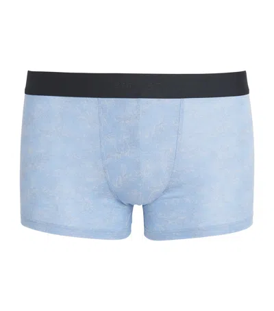 Zimmerli Stretch-modal Floral Pureness Boxer Briefs In Blue