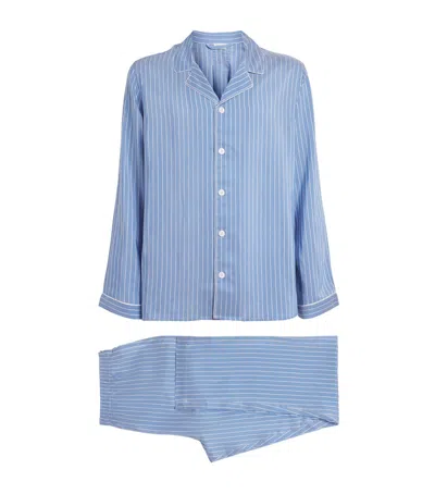 Zimmerli Stripe Long-sleeve Pyjama Set In Blue