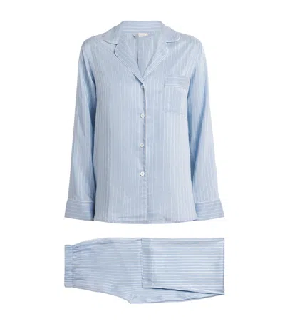 Zimmerli Stripe Pyjama Top In Blue