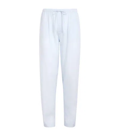 Zimmerli Stripe Sustainable Luxury Pyjama Bottoms In Blue