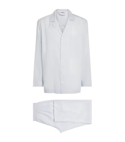 Zimmerli Stripe Sustainable Luxury Pyjama Set In White