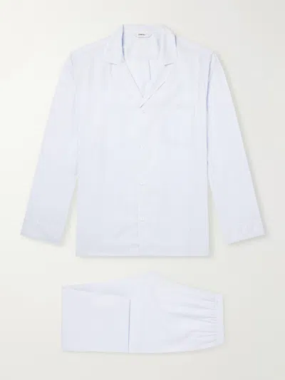 Zimmerli Striped Lyocell Pyjama Set In White