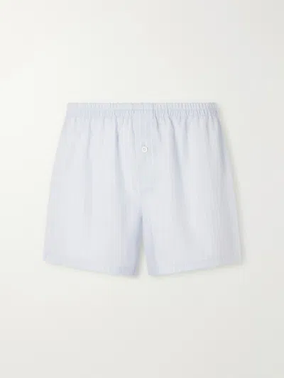 Zimmerli Striped Tencel™ Lyocell Boxer Shorts In White