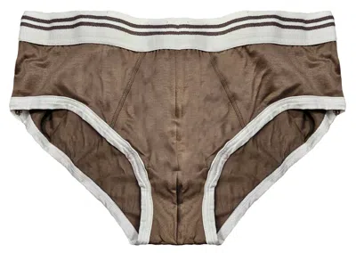 Zimmerli Switzerland Mens Knit Men's Briefs In Brown In Grey