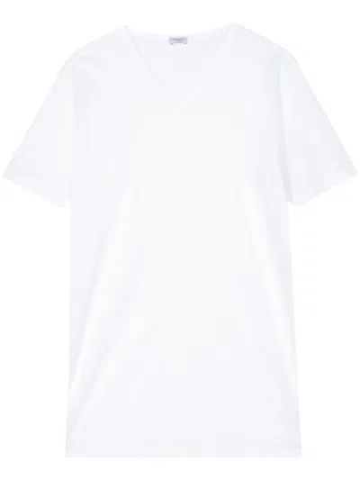 Zimmerli V-neck Cotton T-shirt In White