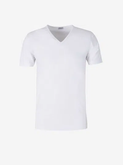 Zimmerli V Neck T-shirt In White