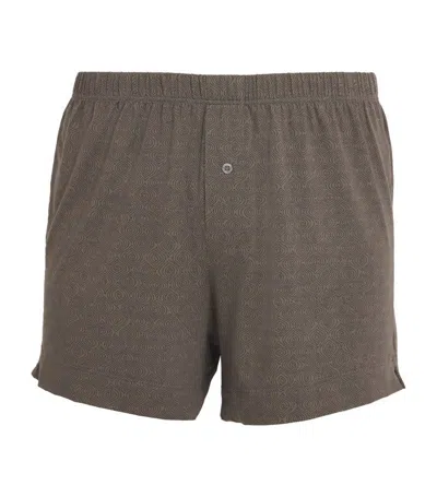 Zimmerli Wave Print Boxer Shorts In Brown