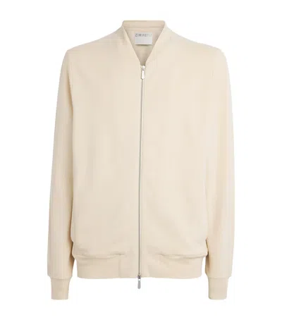 Zimmerli Winter Lounge Zip-up Jacket In Beige
