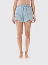 Zimmermann Daylight Scalloped Broderie Anglaise Denim Shorts In Blue