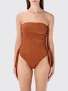 Zimmermann Sculpting Braided Gathered One-piece Swimsuit Size 1 In Brown