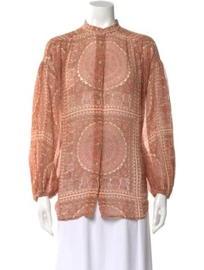 Pre-owned Zimmermann 2019 Primrose Blouse In Orange