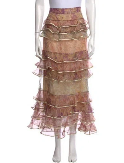 Pre-owned Zimmermann 2020 Midi Length Skirt In Purple