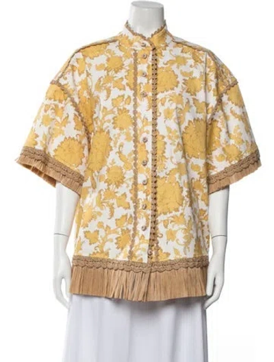 Pre-owned Zimmermann 2021 Floral Print Jacket In White