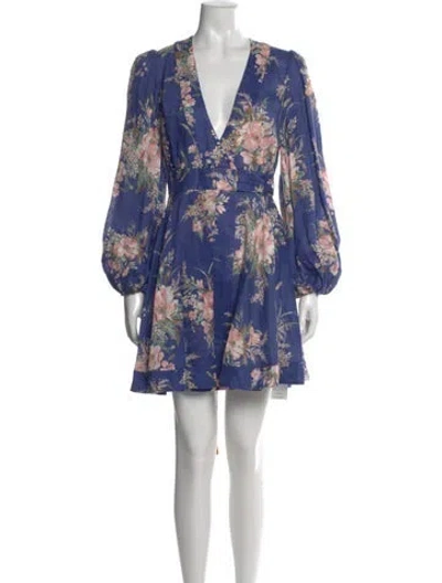 Pre-owned Zimmermann 2021 Mini Dress In Blue