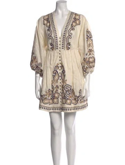 Pre-owned Zimmermann 2021 Mini Dress In Neutral
