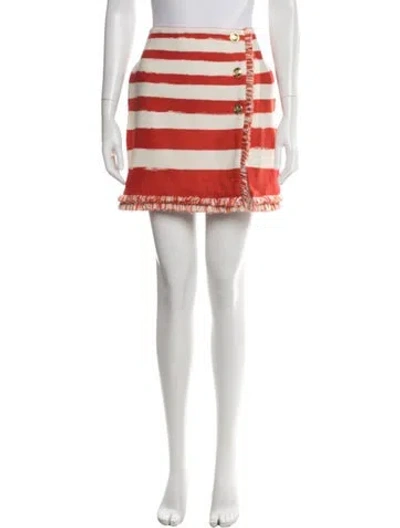 Pre-owned Zimmermann 2021 Mini Skirt In Red/white