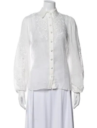 Pre-owned Zimmermann 2021 Patterned Blouse In White