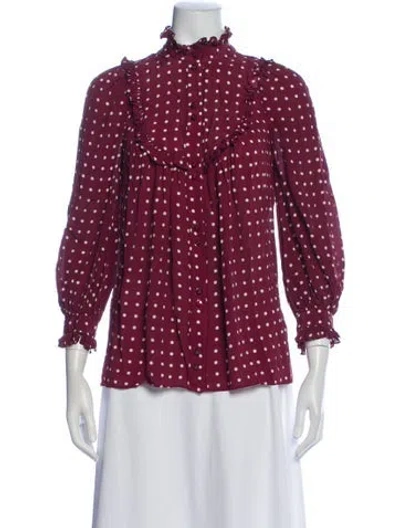 Pre-owned Zimmermann 2021 Silk Blouse In Burgundy