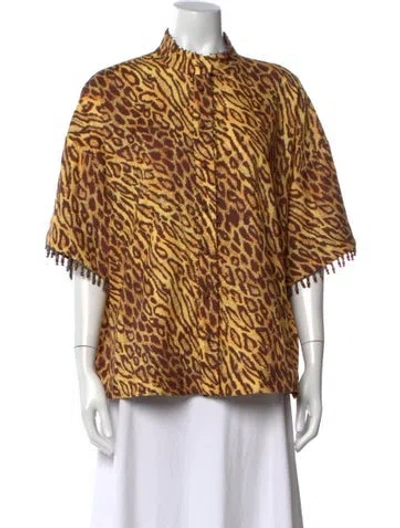 Pre-owned Zimmermann 2022 Animal Print Blouse W/ Tags In Multi