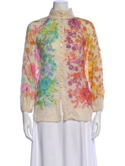 Pre-owned Zimmermann 2022 Linen Blouse In Neutral