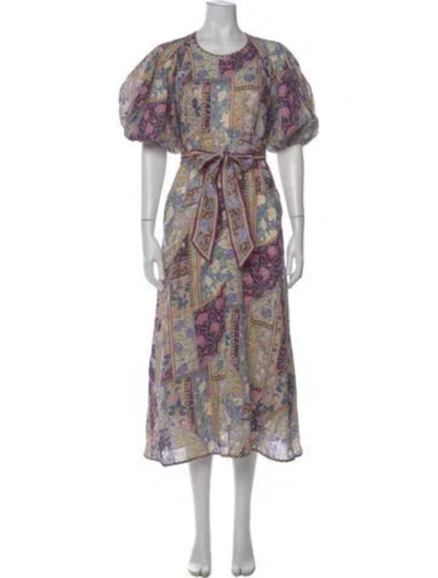 Pre-owned Zimmermann 2022 Long Dress In Neutral