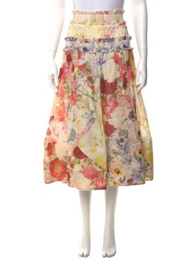 Pre-owned Zimmermann 2022 Midi Length Skirt In Multi