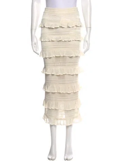Pre-owned Zimmermann 2022 Midi Length Skirt In Neutral