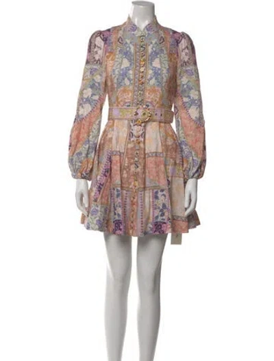 Pre-owned Zimmermann 2022 Mini Dress In Neutral