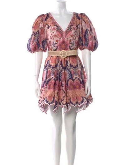 Pre-owned Zimmermann 2022 Mini Dress In Purple