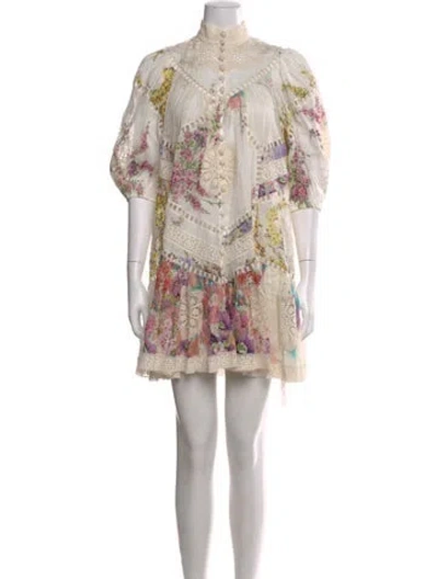 Pre-owned Zimmermann 2022 Mini Dress In White