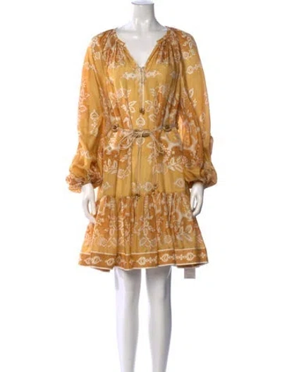 Pre-owned Zimmermann 2022 Mini Dress In Yellow
