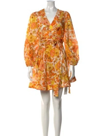 Pre-owned Zimmermann 2022 Mini Dress In Yellow