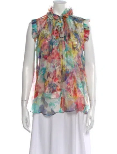 Pre-owned Zimmermann 2022 Silk Blouse In Purple