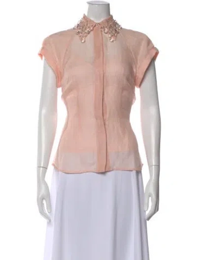 Pre-owned Zimmermann 2023 Linen Blouse In Pink