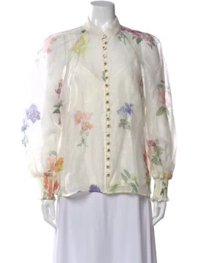 Pre-owned Zimmermann 2023 Linen Blouse In White