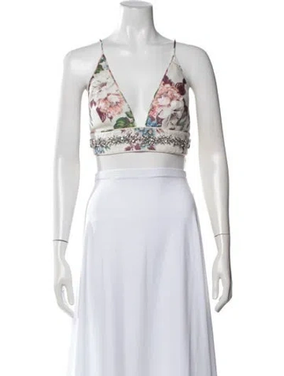 Pre-owned Zimmermann 2023 Linen Crop Top In White